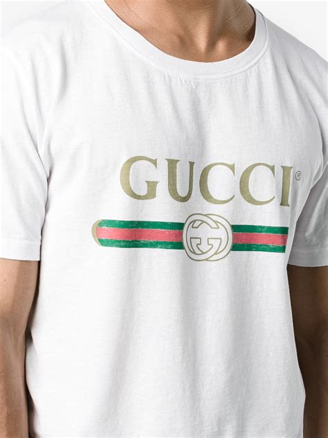 men's gucci logo graphic t-shirt white|t shirt Gucci original.